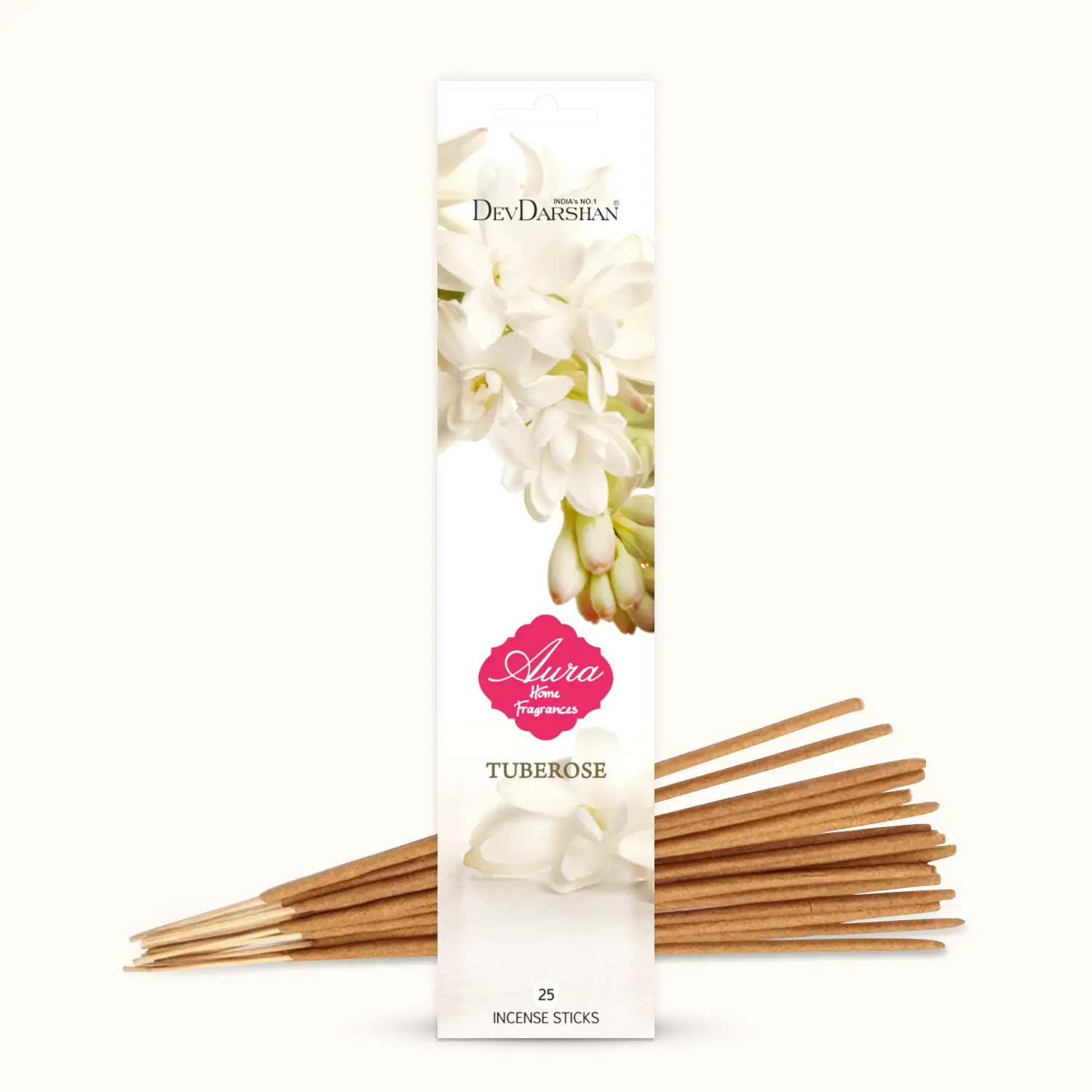 Aura Tuberose Incense Sticks Sleeve Pack (25 Sticks)